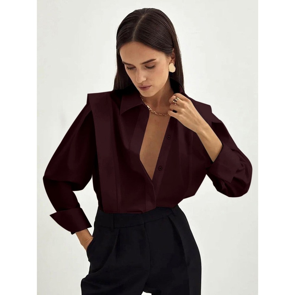 Commense Fair And Square Button Down Shirt Burgundy size S